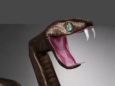 rigged 3d snake Low-poly 3D model
