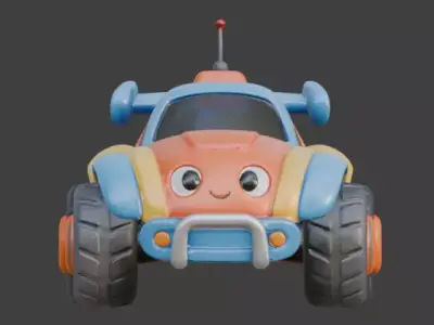 Cartoon Friendly RC Car 3D Model Low-poly 3D model