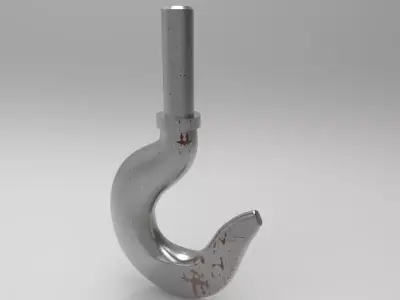 Crane hook with pulley block 3D model