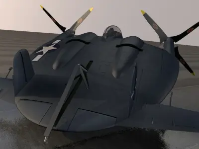 Vought XF5U-1 Flying Flapjack 3D model