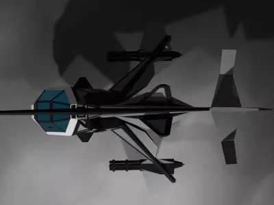 Futuristic Helicopter Low-poly 3D model