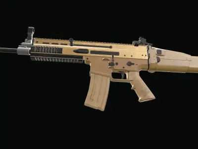 SCAR Rifle Low-poly 3D model