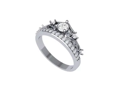 Crown Ring 3D print model