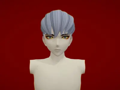 Anime Hair 6 Low-poly 3D model