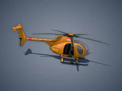 Hughes AH-6 Little Bird Low-poly 3D model