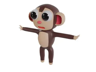 3D model of a cartoon monkey Free 3D model