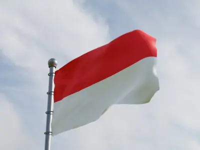 Animated Indonesia Flags 3D model