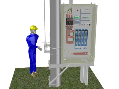 952 concrete pillar transformer station Free 3D model