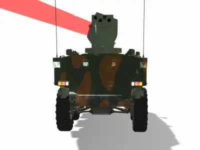 Iveco Gurani 6x6 Lasers antidrone Low-poly 3D model