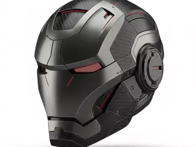 Iron Man Crimson Cybernetic Assault Helmet 3D Model War Gear 3D model