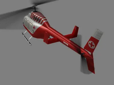 Jet Ranger V6 Helicopter Low-poly 3D model