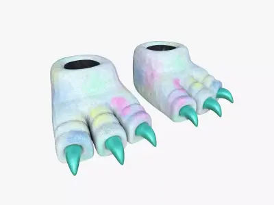 Slippers G10 Colored Dino Paw - Costume Character Design Low-poly 3D model
