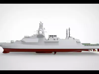 Fregate Anti Submarine  Low-poly 3D model