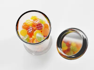 Glass Jar with Fruit Gums 3D model