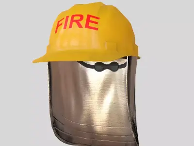 Fireman Safety Helmet Low Poly Low-poly 3D model