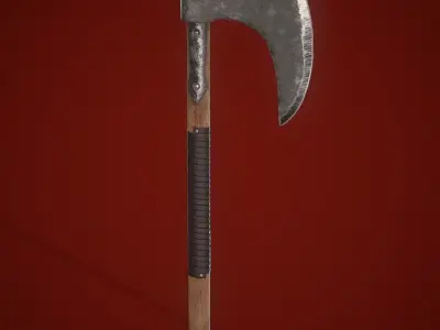 Battle Axe Low-poly 3D model 36
