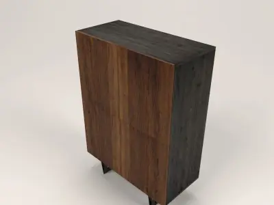 Rubio wood cabinet Low-poly 3D model