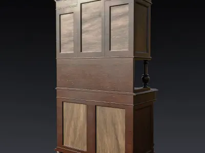 Victorian Antique Cabinet Low-poly 3D model