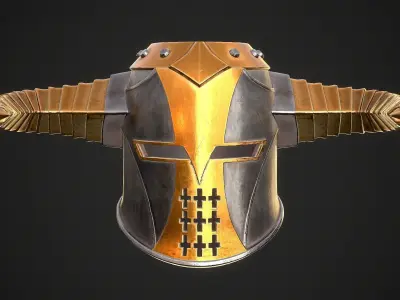 Knight Helmet 10 Low-poly 3D model