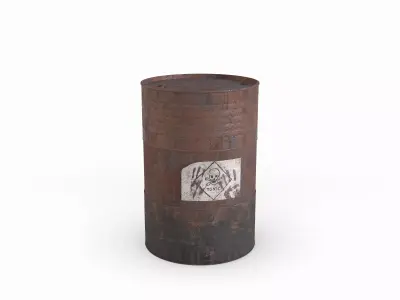 Barrel with graffiti 3D model