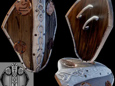 Shields pack Low-poly 3D model