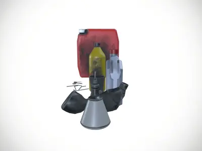 Plastic Can Bottles Funnel  3D model