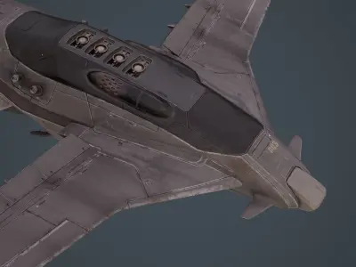 scifi-model531 old airplane flying in sky 3D model