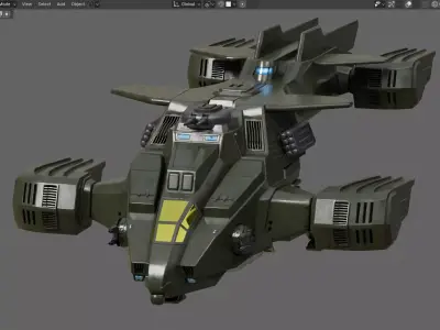 Sci-fi Military Tactical Transport Aircraft  Free low-poly 3D model