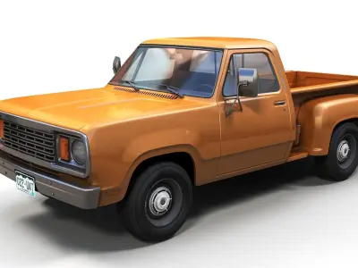 Dodge D100 utiline 1976 Low-poly 3D model