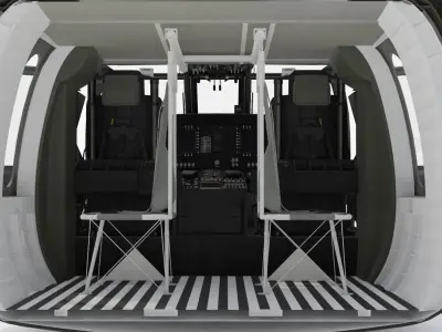 UH-60M Blackhawk Cockpit 3D model