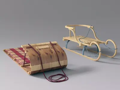 winter sleigh 3D model