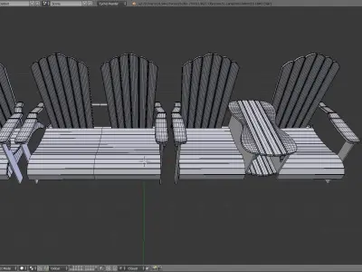 Fishing Chair Low-poly 3D model
