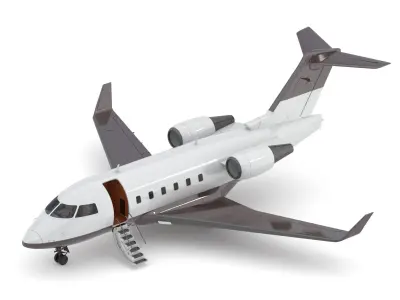 Bombardier Challenger 600 with Full Interior and Cockpit 3D model