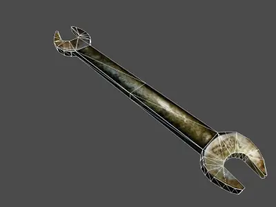 An old wrench Low-poly 3D model