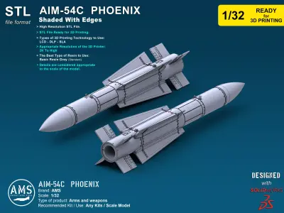 AIM-54C Phoenix - Scale 1-32 3D print model