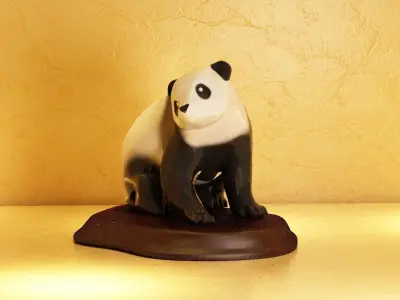 panda bear vase plant suculet nature teddy houseware 3D model