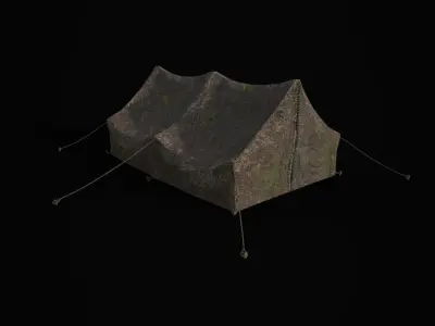 Camp tent Low-poly 3D model