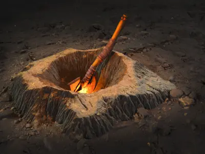 Axe of Wrath Game Low-poly 3D model