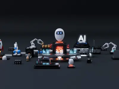 Artificial intelligence operation 3D model