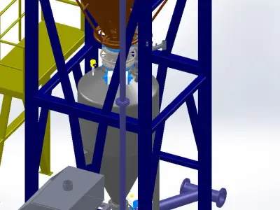 POWDER SILO AND TRANSFER CONVEYOR Free 3D model