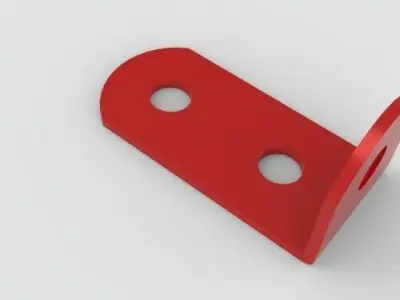 Single Angle Metal Strip 1 x 2 Holes Free 3D model