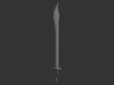 Falchion Sword - Game Ready Low-poly 3D model