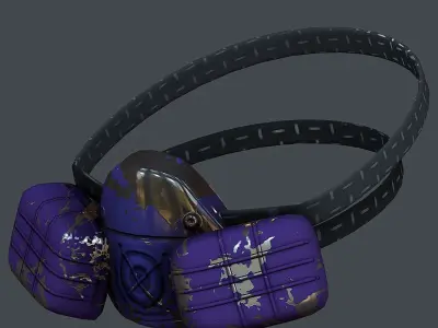 Gas mask helmet 3d model scifi Low-poly Low-poly 3D model Low-poly 3D model 34