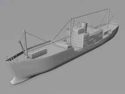 Exploration Ship 4K Textures Low-poly 3D model