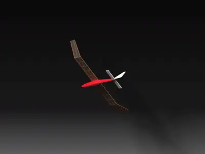 Glider model plane balsa wood Free 3D model