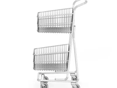 Double Shopping Cart 3D model