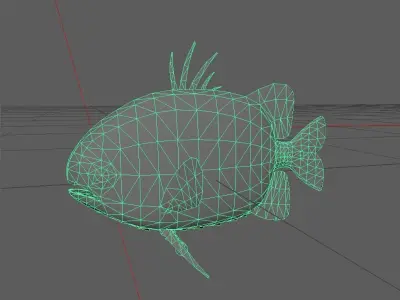 Snapper Low-poly 3D model 11