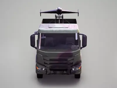 Military Transport Truck with Drone Launcher Geran-2 3D model