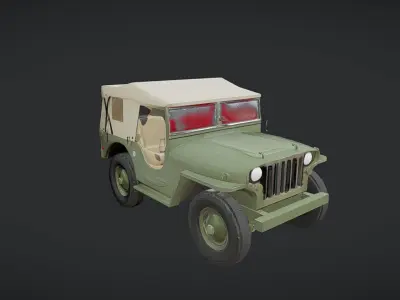 vintage military jeep vehicle 3D model