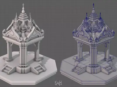 Pagoda V08 Low-poly 3D model